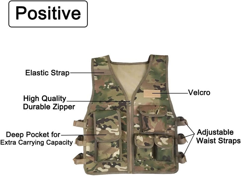 AZB Kids Tactical Vest Adjustable Lightweight Airsoft Paintball Vest for Games or Training - Image 4